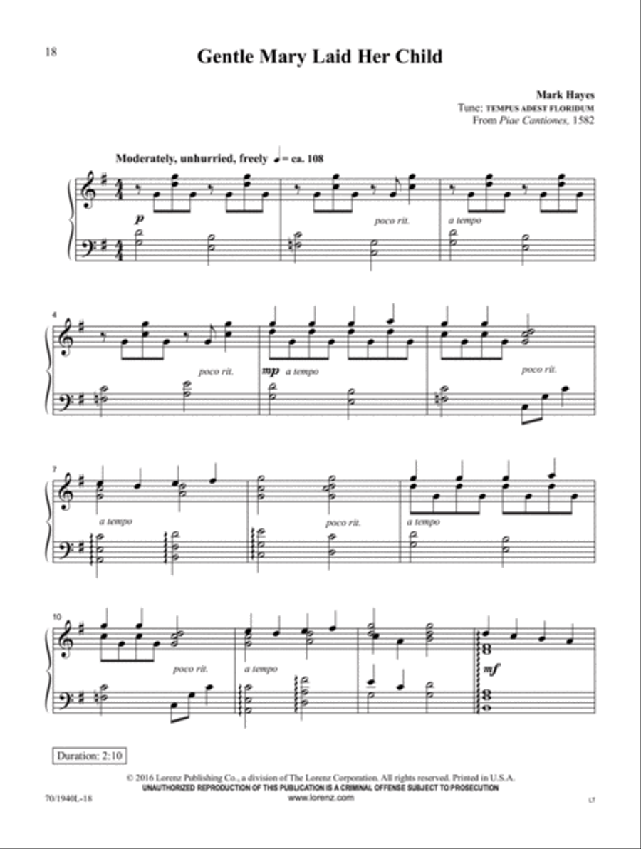 Mark Hayes Miniatures Piano Solo scores gallery preview page 13