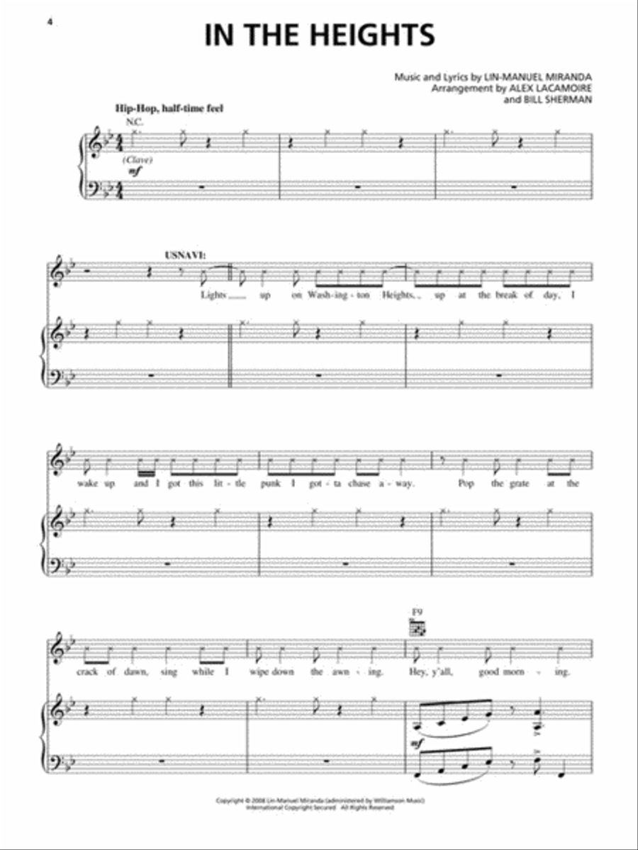 In the Heights In the Heights Piano, Vocal scores gallery preview page 3