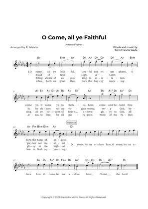 O Come, all ye Faithful - Adeste Fideles (Key of D-Flat Major)