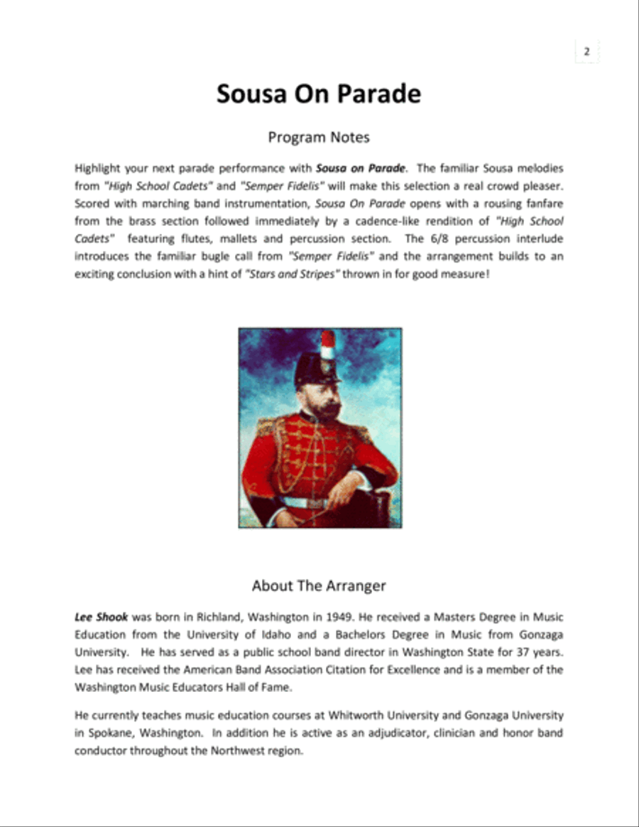 Sousa on Parade Concert Band scores gallery preview page 2