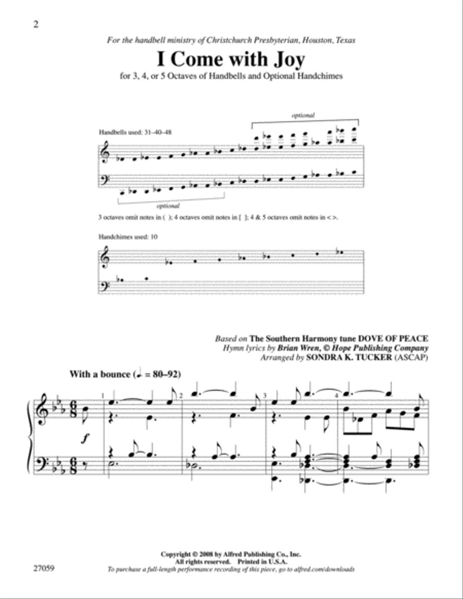 I Come with Joy Handbell Choir scores gallery preview page 2