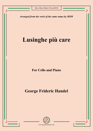 Book cover for Handel-Lusinghe più care,for Cello and Piano