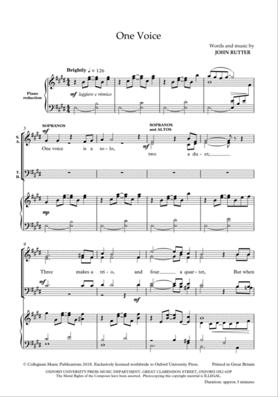One Voice One Voice 4-Part scores gallery preview page 2