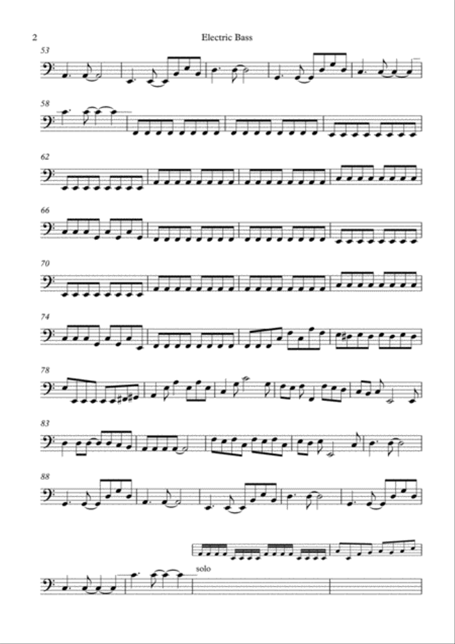 Faced Against Fate (Bass Section) Bass Guitar scores gallery preview page 2