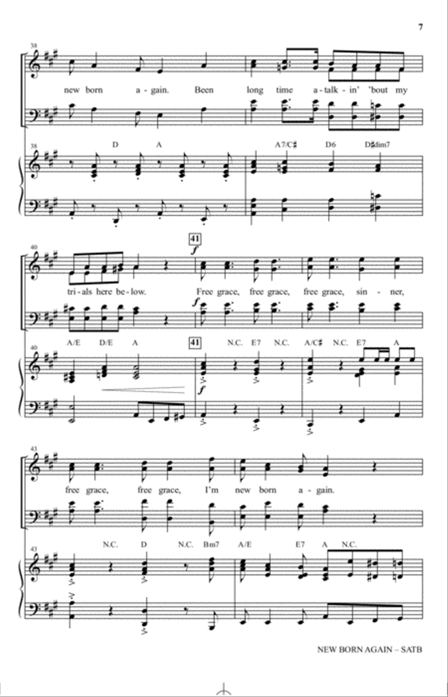 New Born Again (arr. Ralph Long) 4-Part scores gallery preview page 6