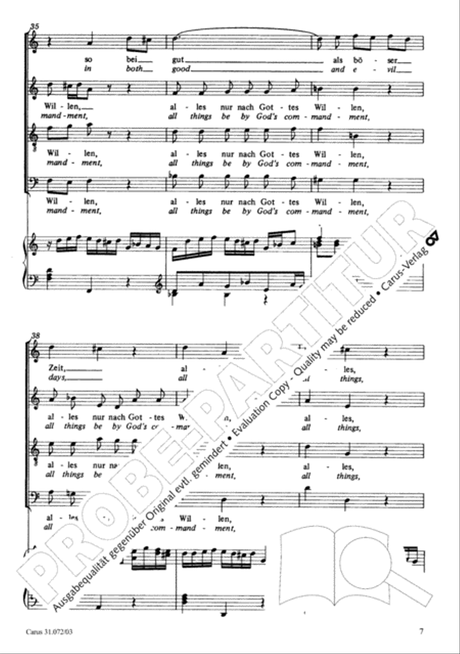 All cantate be by God's commandment (Alles nur nach Gottes Willen) 4-Part scores gallery preview page 8