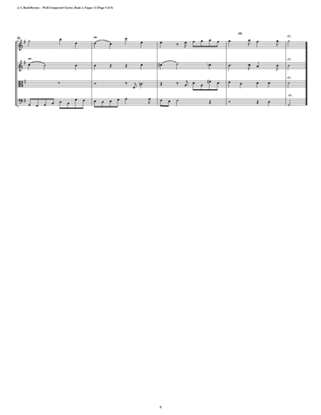 Fugue 13 from Well-Tempered Clavier, Book 2 (String Quartet) image number null