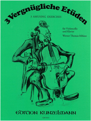 Book cover for 3 amusing studies for cello and piano