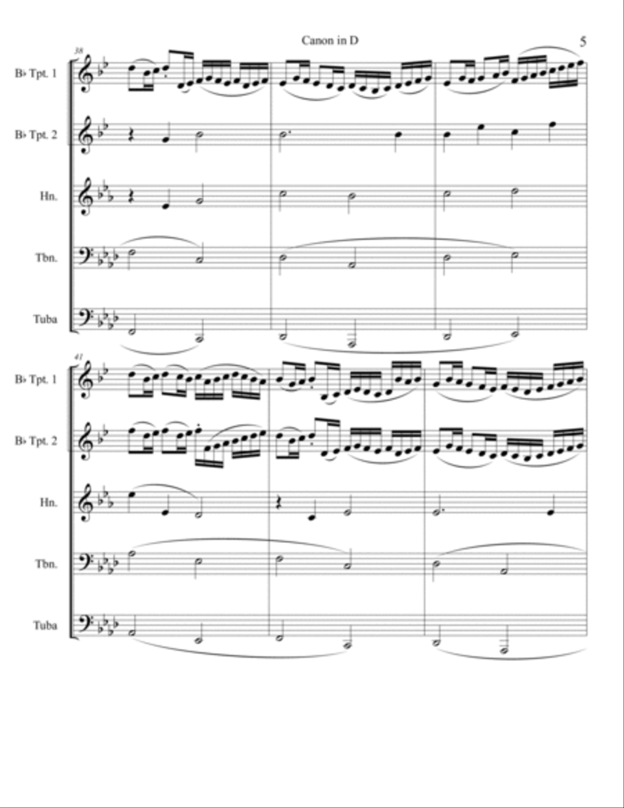 Canon in D (Brass Quintet) Brass Quintet scores gallery preview page 5