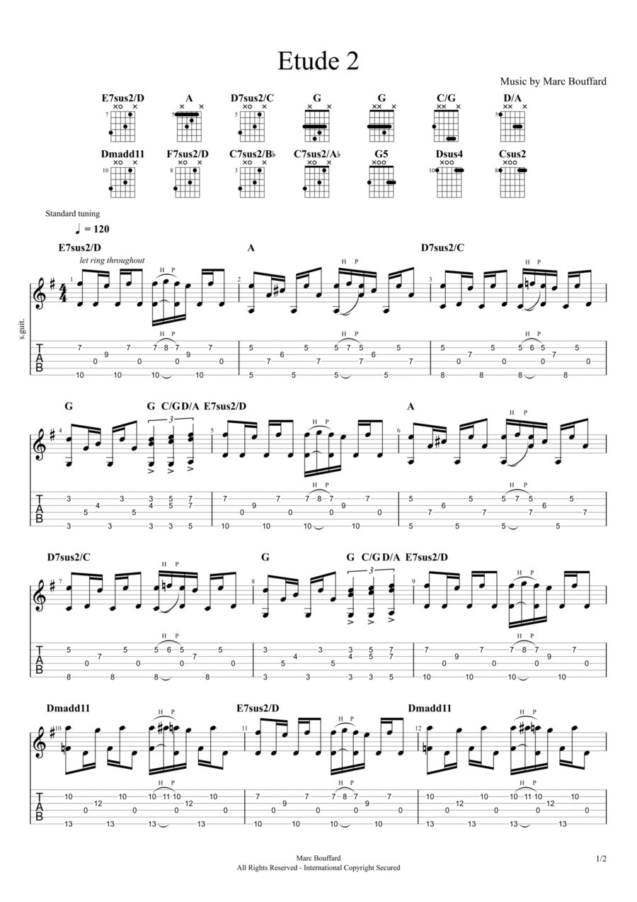 Etude 2 Acoustic Guitar scores gallery preview page 1