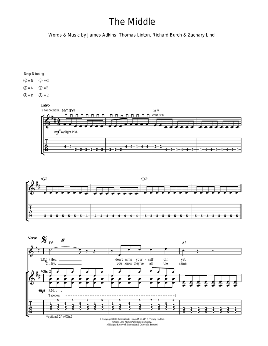 The Middle Acoustic Guitar scores gallery preview page 1