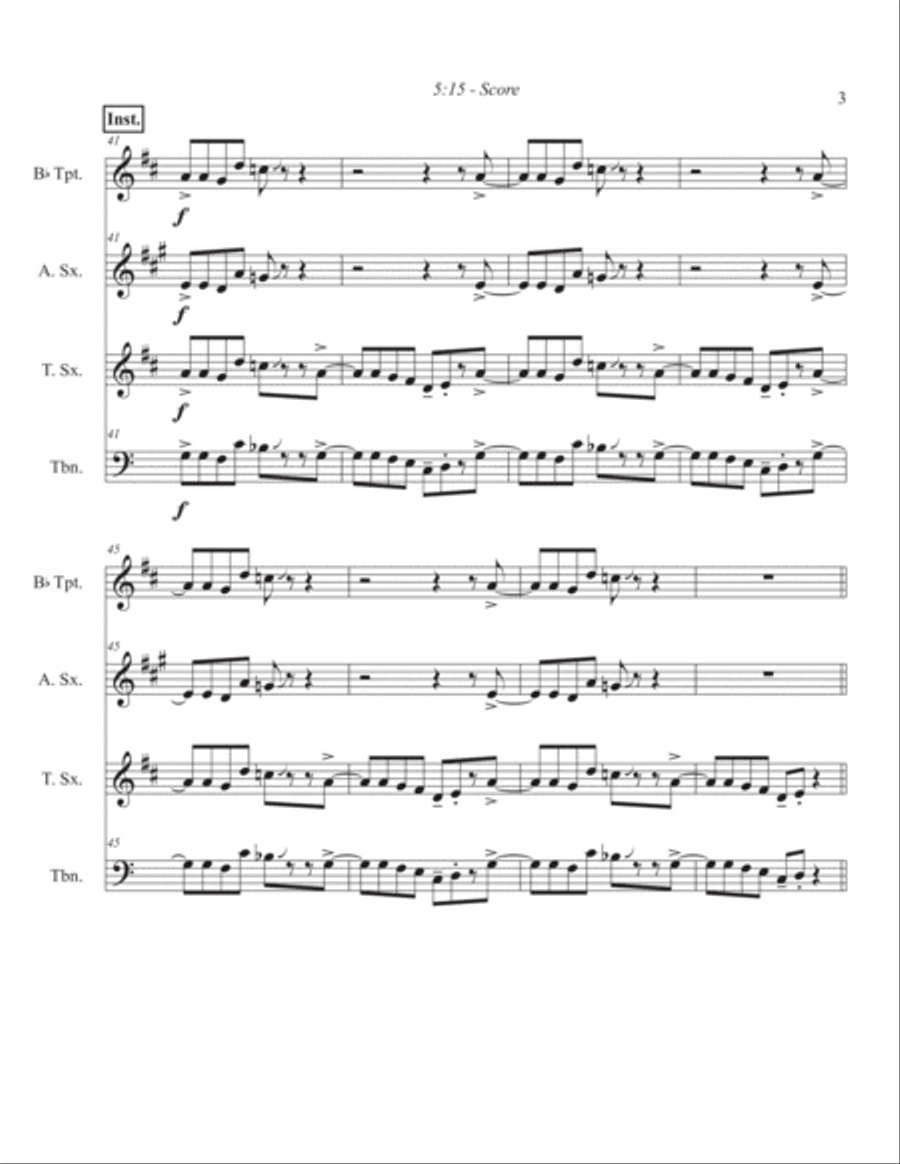 5:15 Tenor Saxophone scores gallery preview page 3