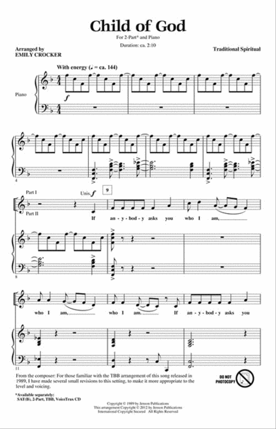 Child of God 2-Part scores gallery preview page 2