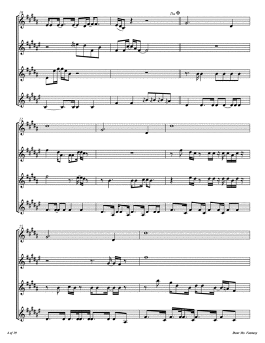 Dear Mr. Fantasy Woodwind Quartet scores gallery preview page 5