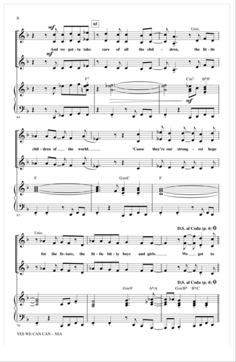 Yes We Can Can (arr. Kirby Shaw) SSA scores gallery preview page 7