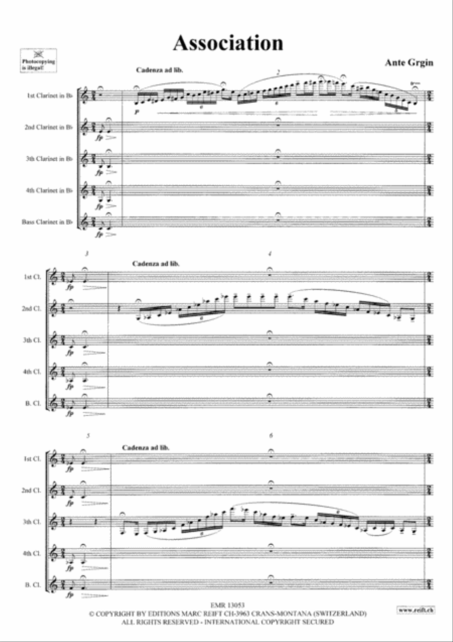 Association Clarinet Quintet scores gallery preview page 3