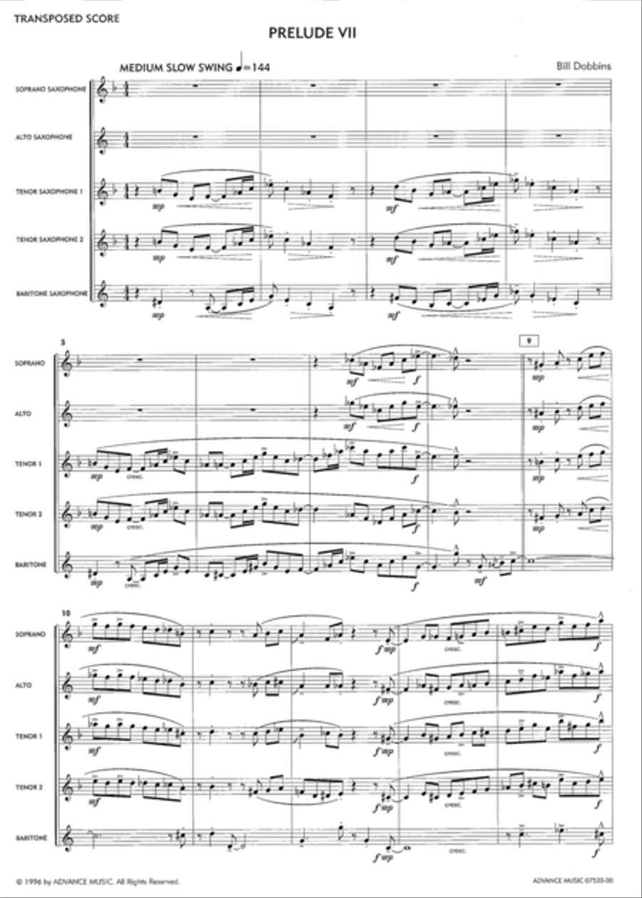 Saxology -- Prelude VII Saxophone Quintet scores gallery preview page 2