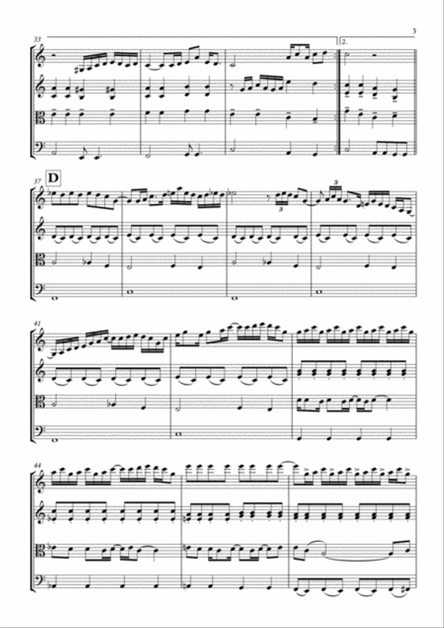 Don't Look Back In Anger String Quartet scores gallery preview page 5