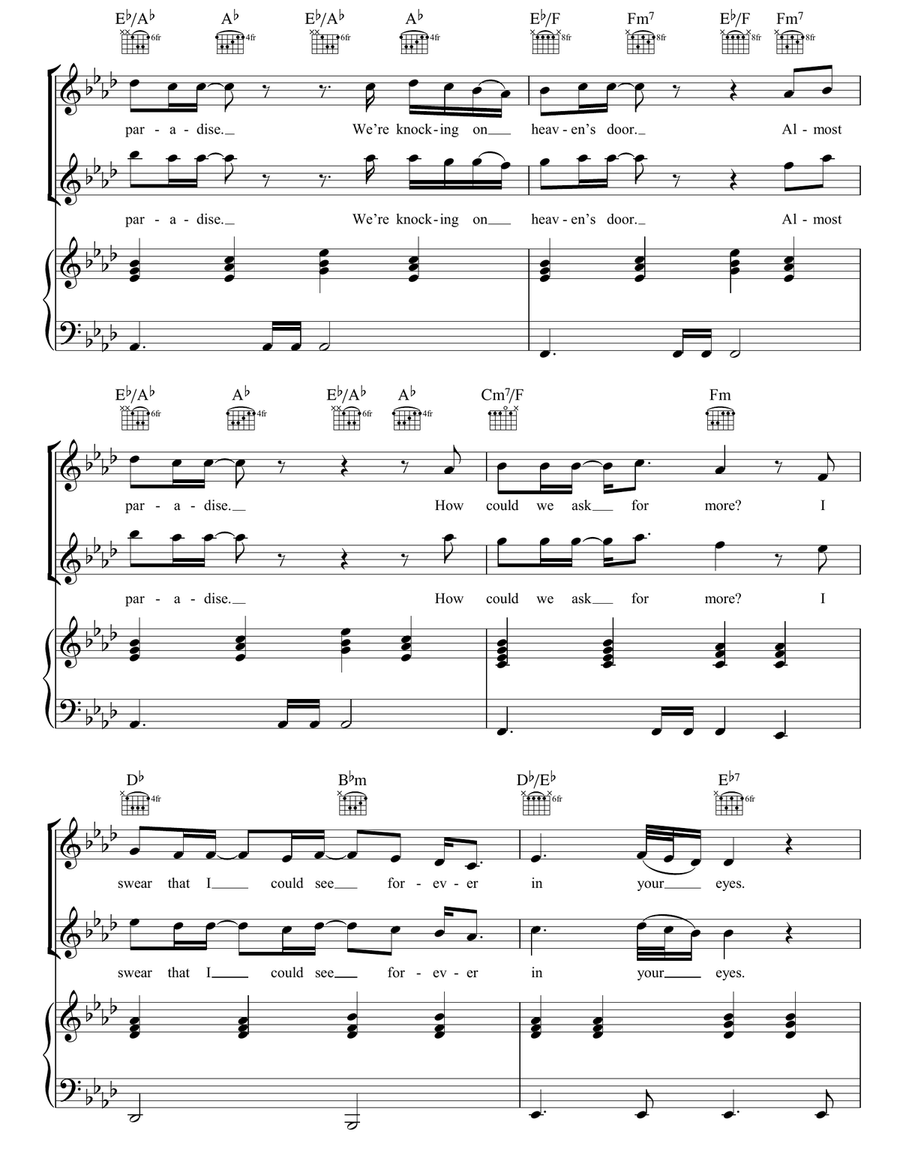 Almost Paradise Almost Paradise Piano, Vocal, Guitar scores gallery preview page 3