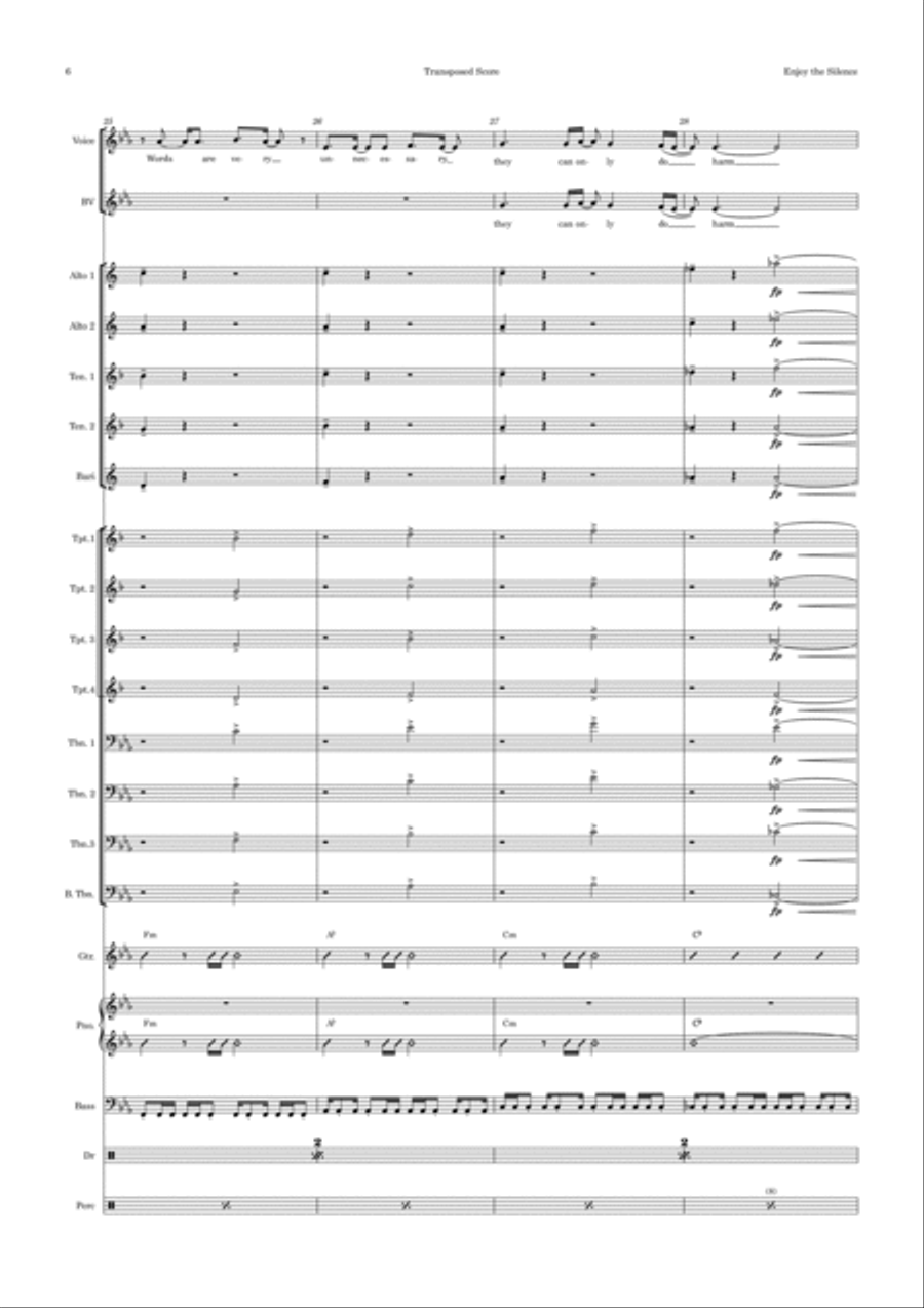 Enjoy The Silence Jazz Ensemble scores gallery preview page 6