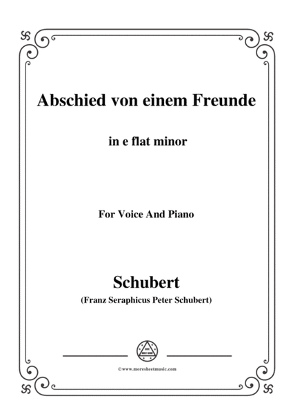 Schubert-Abschied von einem Freunde,in e flat minor,for Voice&Piano image number null