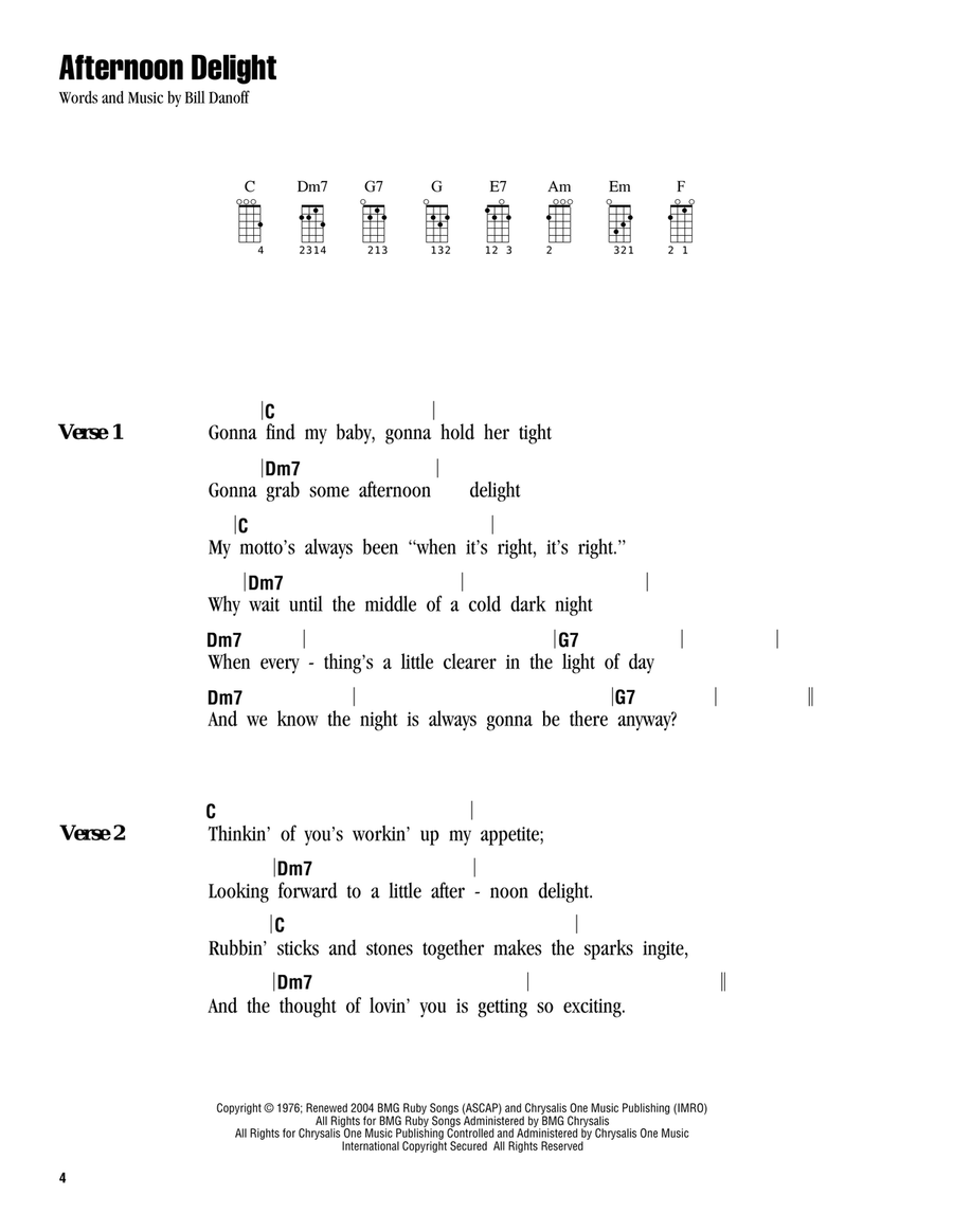 Afternoon Delight Afternoon Delight Ukulele scores gallery preview page 1