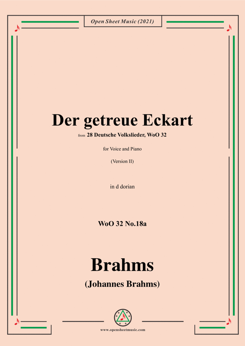 Brahms-Der getreue Eckart (In der finstern Mitternacht) (Ver. I),WoO 32 No.18a,from 28 Deutsche Volk