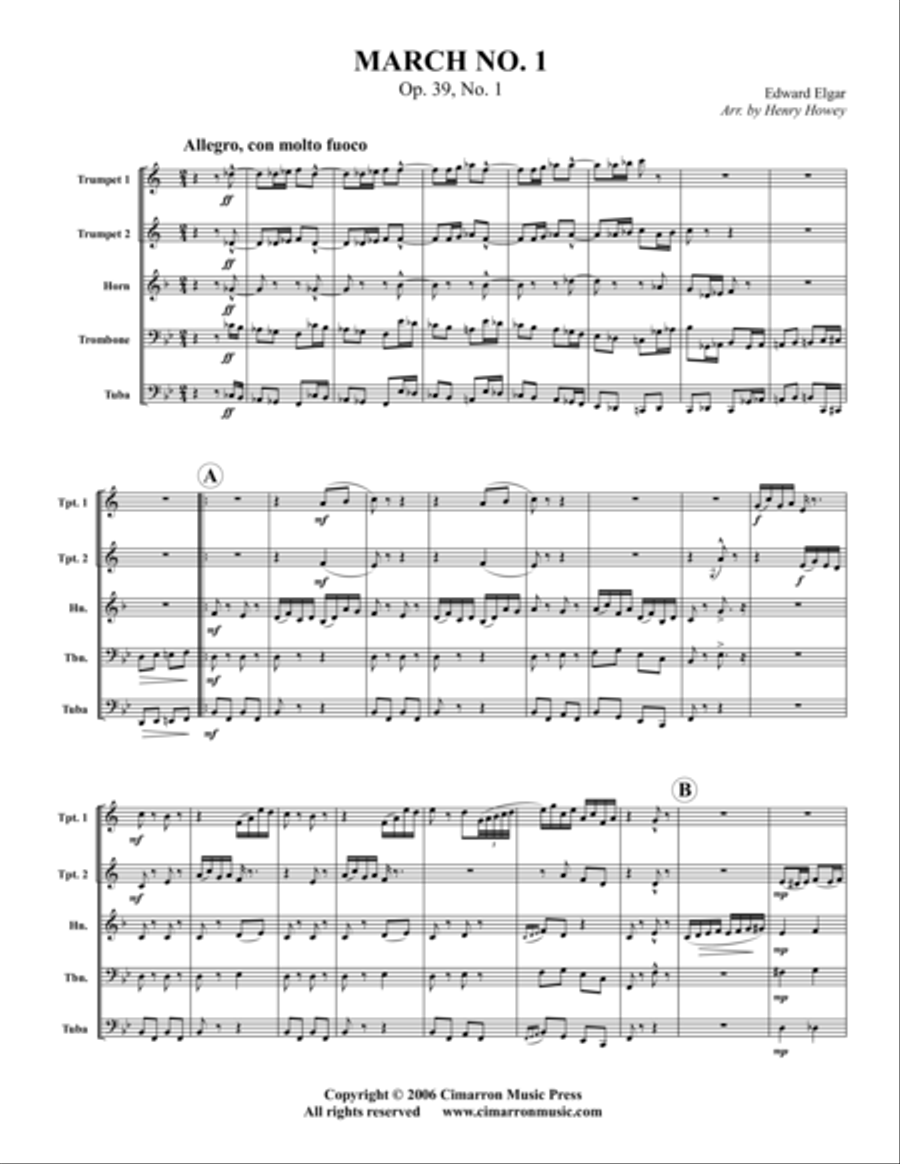 Pomp & Circumstance Pomp & Circumstance Brass Quintet scores gallery preview page 1