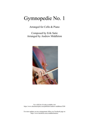 Book cover for Gymnopedie No. 1 for Cello and Piano