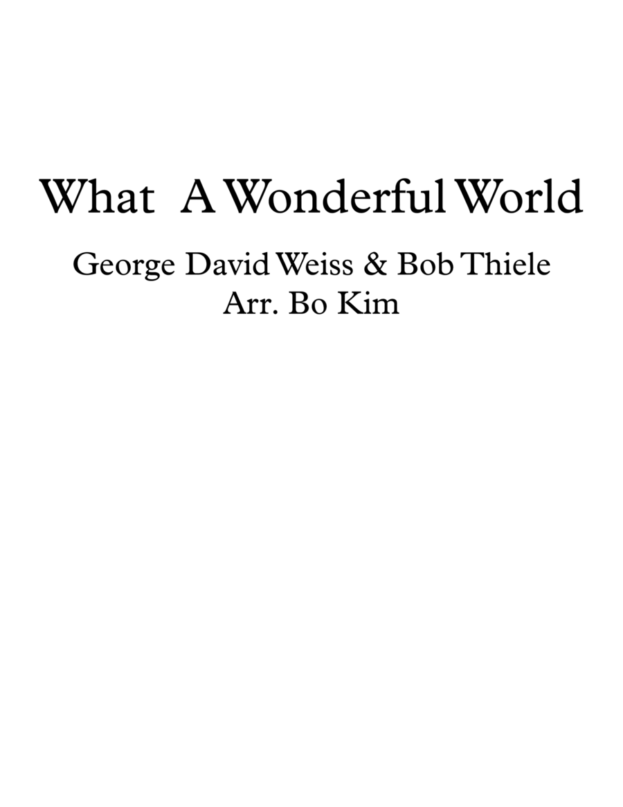 What A Wonderful World by Bob Thiele Piano Solo - Digital Sheet Music