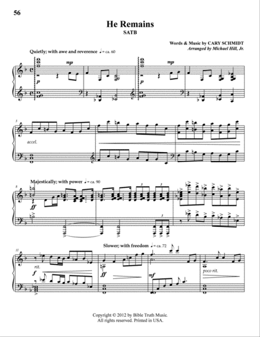 He Remains 4-Part scores gallery preview page 1