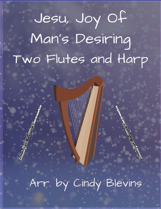 Book cover for Jesu, Joy Of Man's Desiring, Two Flutes and Harp