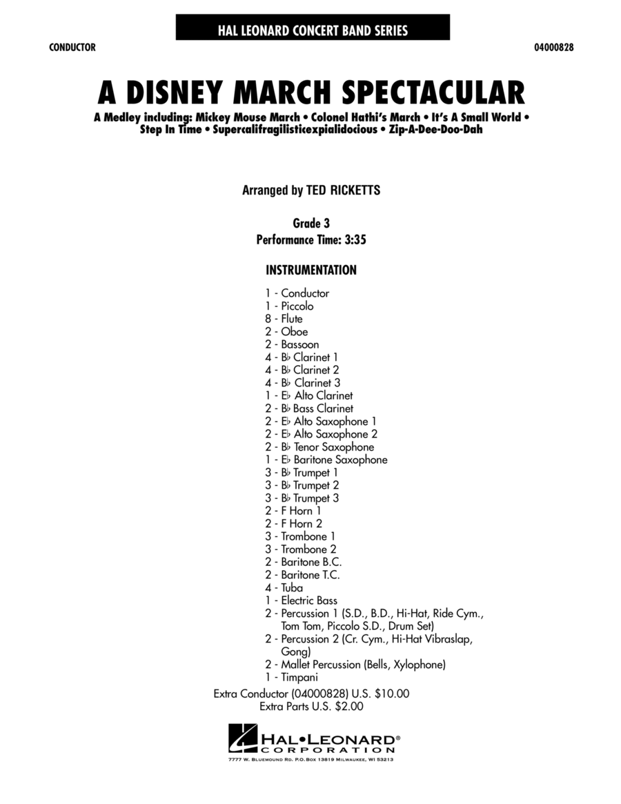 A Disney March Spectacular - Full Score Concert Band scores gallery preview page 1