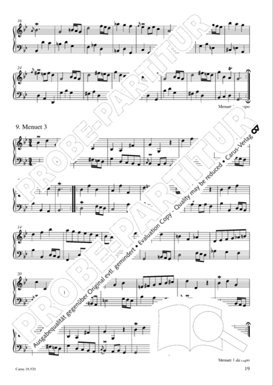 Partita in B flat Major Harpsichord scores gallery preview page 20