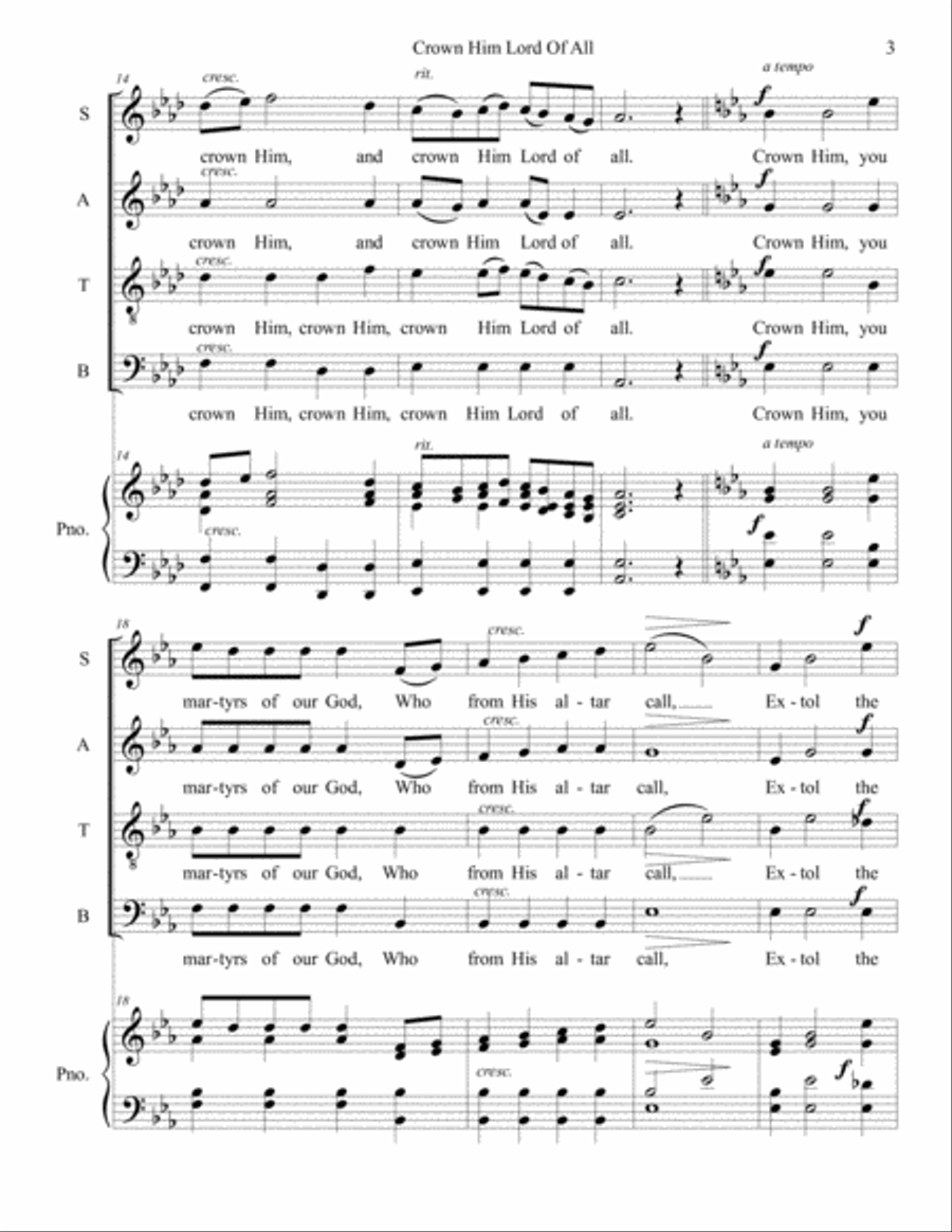 Crown Him Lord Of All 4-Part scores gallery preview page 3