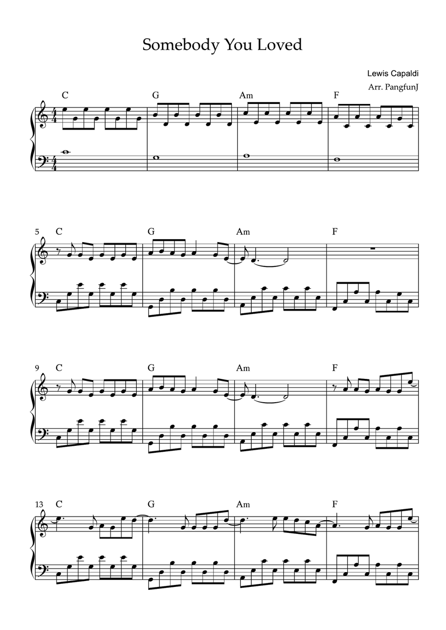 Someone You Loved Easy Piano scores gallery preview page 1