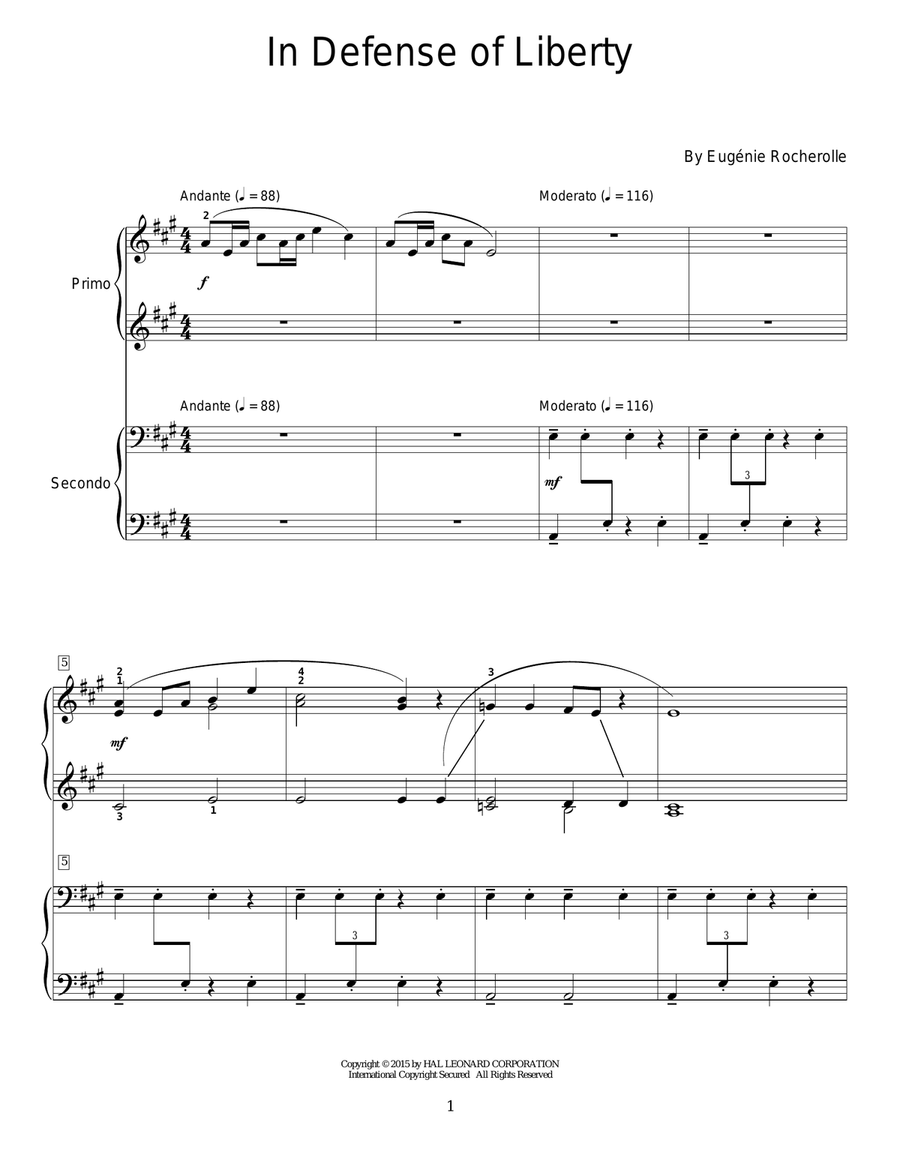 In Defense Of Liberty Piano Duet scores gallery preview page 1
