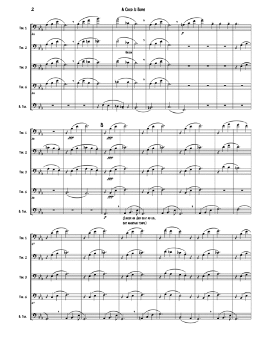 A Child Is Born Brass Quintet scores gallery preview page 2
