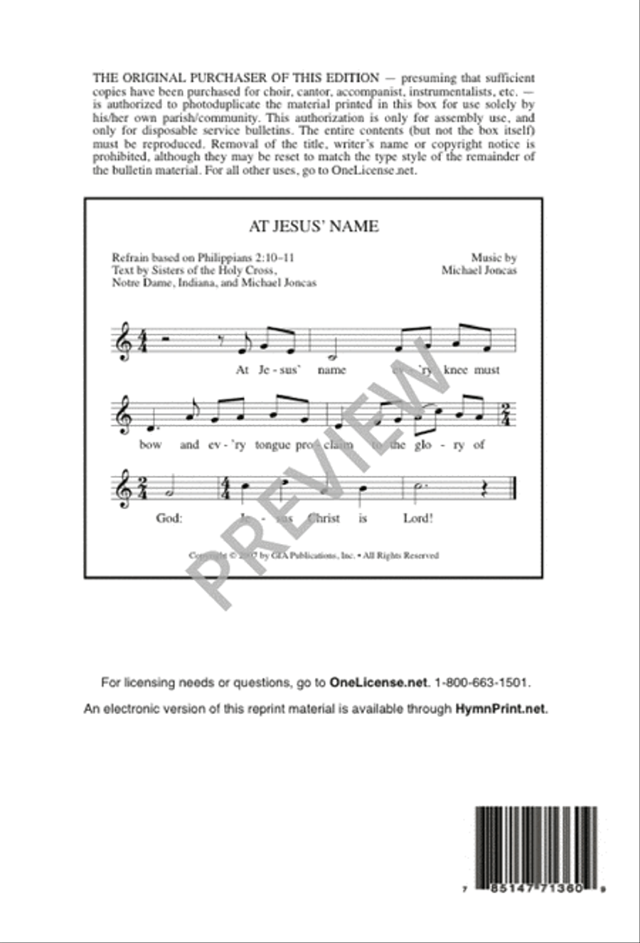 At Jesus' Name At Jesus' Name 4-Part scores gallery preview page 12