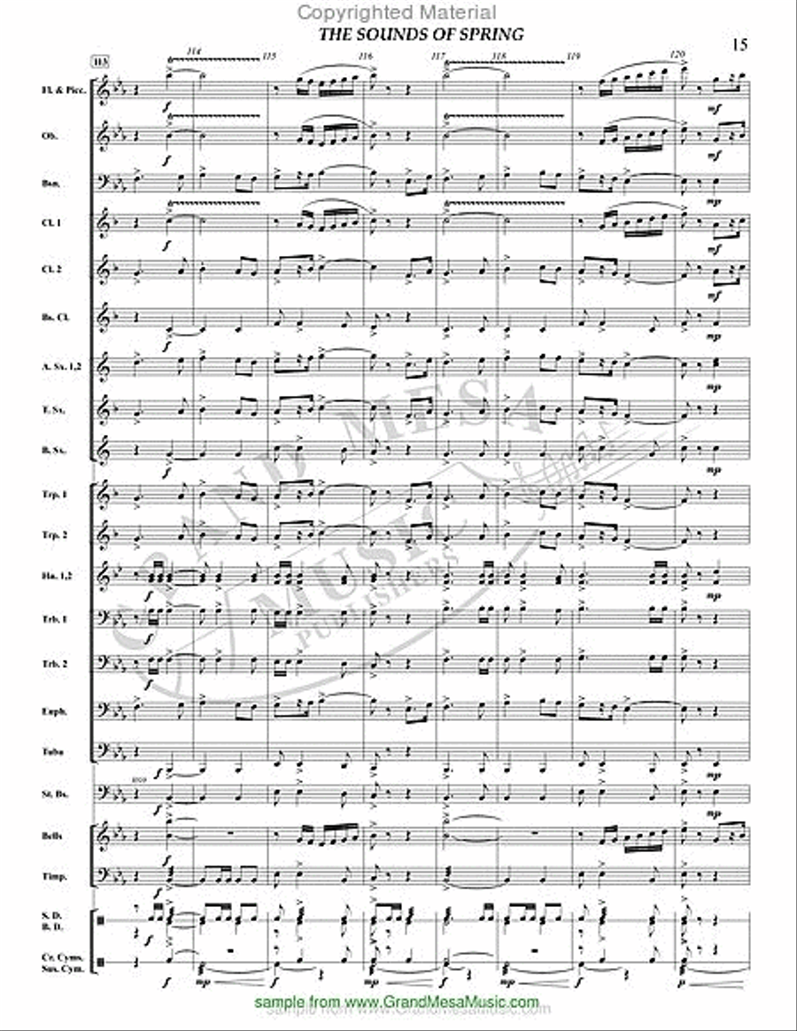 The Sounds of Spring The Sounds of Spring Concert Band scores gallery preview page 16