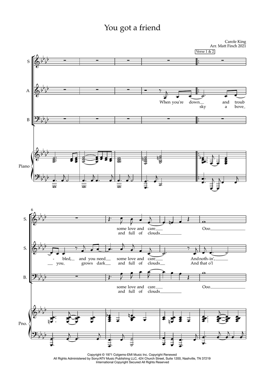 You've Got A Friend You've Got A Friend 3-Part scores gallery preview page 1