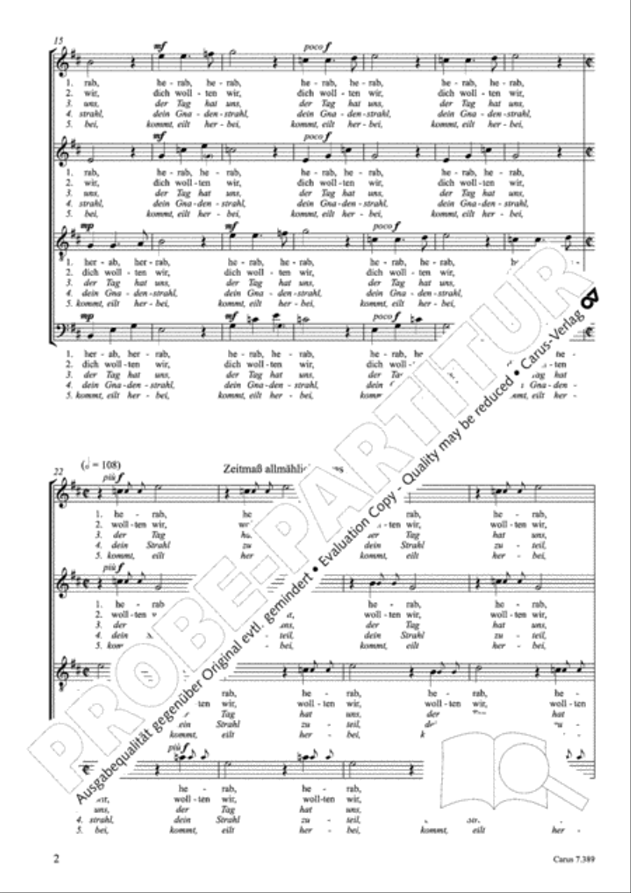 Four Motets for Advent and Christmas (Vier Motetten fur Advent und Weihnachten) 4-Part scores gallery preview page 7