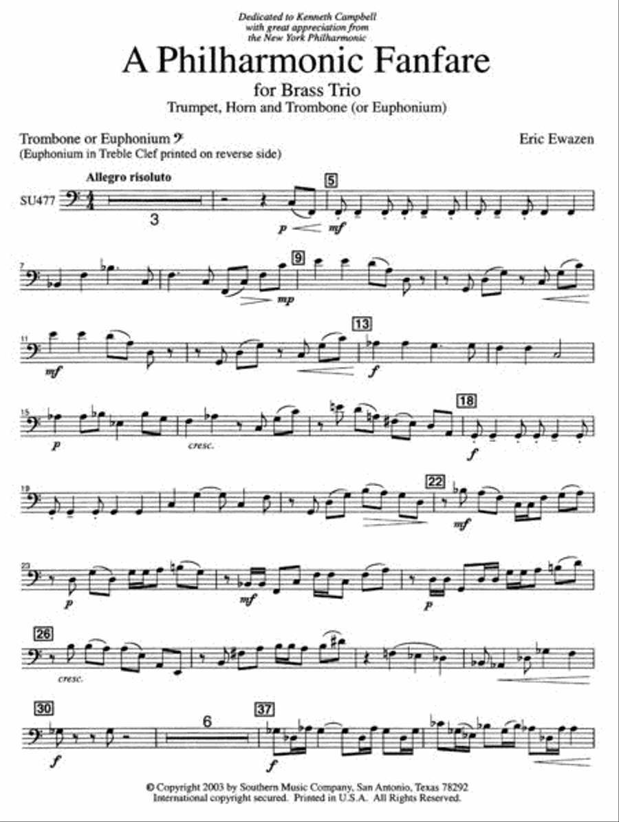 Philharmonic Fanfare Philharmonic Fanfare Brass Trio scores gallery preview page 3
