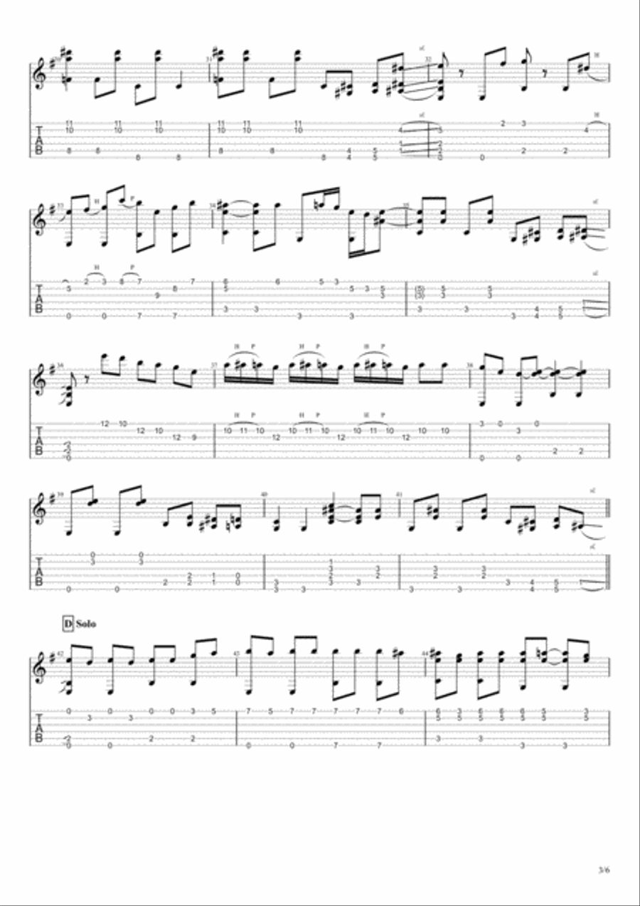 The Pink Panther from THE PINK PANTHER Guitar Tablature scores gallery preview page 3