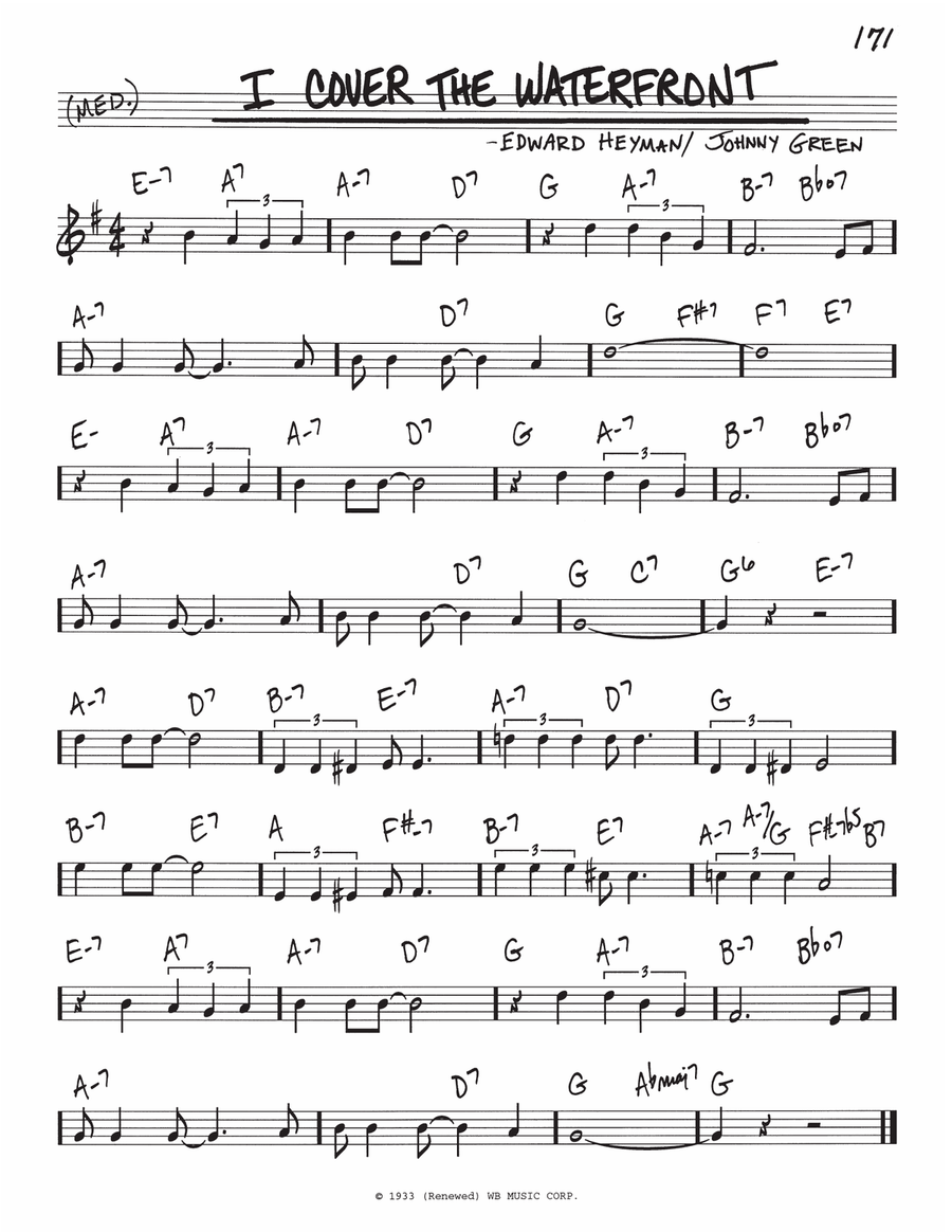 I Cover The Waterfront I Cover The Waterfront Piano scores gallery preview page 1