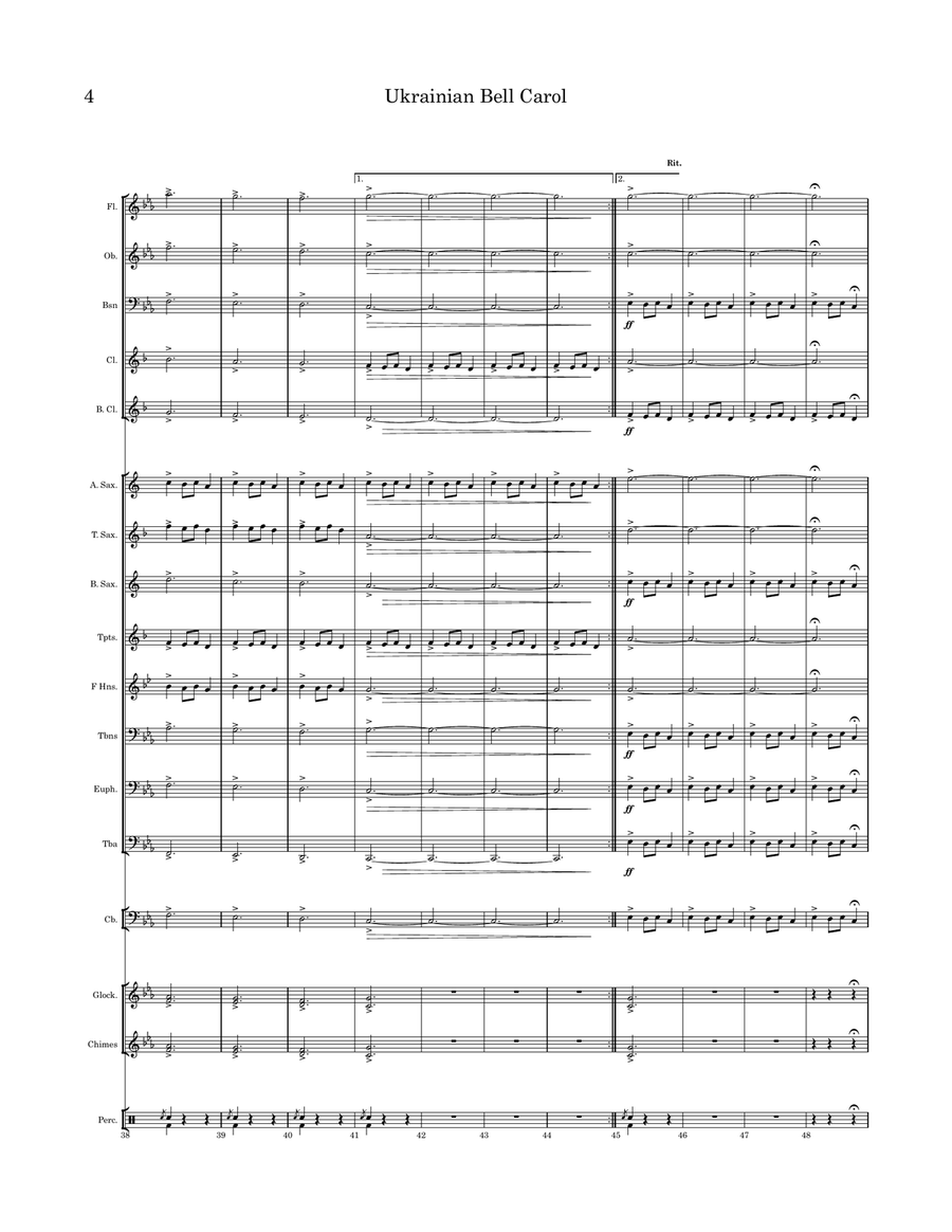 Ukrainian Bell Carol Concert Band scores gallery preview page 5