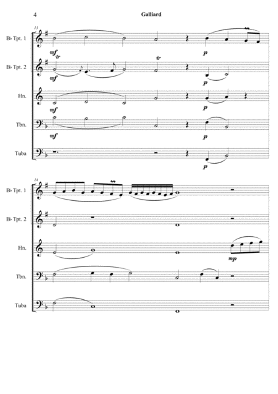 Wm. BYRD- in D minor for Brass Quintet Brass Quintet scores gallery preview page 4