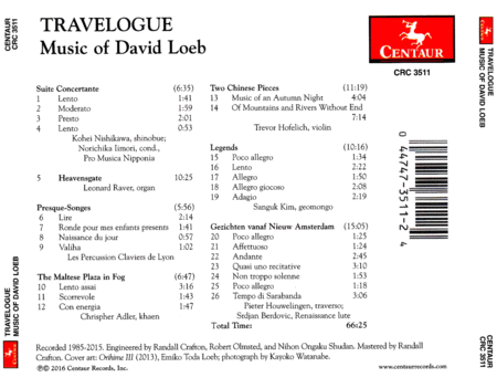 Travelogue: Music of David Loeb