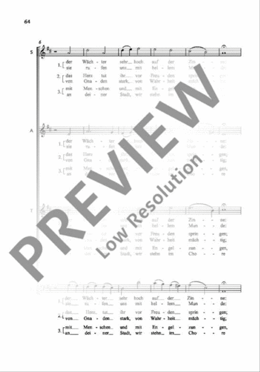 Wachet auf! ruft uns die Stimme 4-Part scores gallery preview page 3