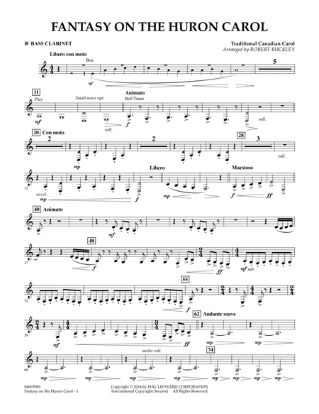 Fantasy on the Huron Carol - Bb Bass Clarinet